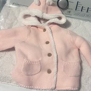 Carter's Soft Pink Baby Sweater with Hood